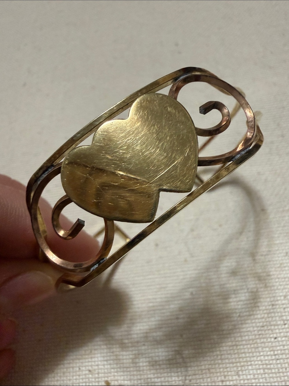 Harper 1/20 12KT Gold Filled Heart Cuff Bracelet for Women